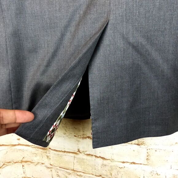 Ted Baker London Blazer Jacket Men 40R Gray Debonair Wool Two Button Suit Coat - Picture 8 of 13